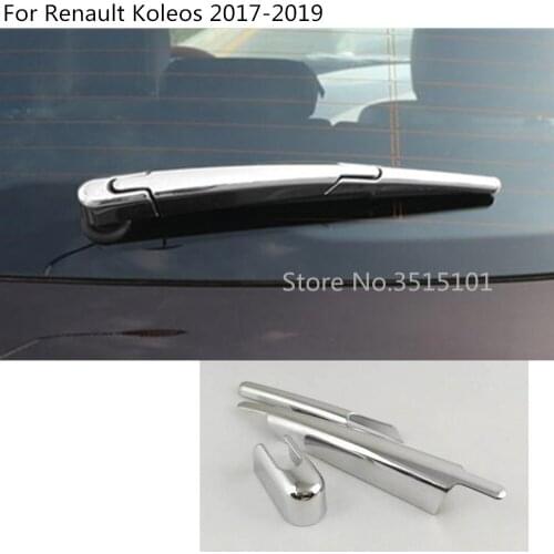 Car Styling ABS Chrome Rear Back Glass Wiper Nozzle Cover Frame Trim Tail Window Molding 3pcs For Renault Koleos 2017 2018 2019