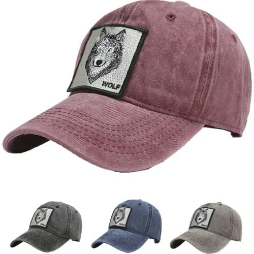Men Animal Embroidered Wolf Baseball Caps Women Snapback Adjust Hat Hip-Hop Trucker Unisex Spring/Autumn Outdoor Sport Sun Hat