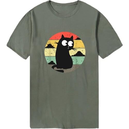 Big Eyes Cats Hip Hop Mens T Shirts Cotton Print Plus Size Tshirts Vintage Military Tees Tops Funny Clothing Male Dadera Hombre