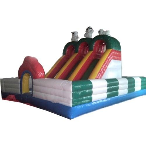 Large PVC inflatable amusement park and inflatable slide outdoor playground combind slide