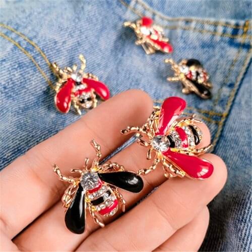 Brand Design Brooches For Women Insect Series Brooch For Suits Delicate Little Bee Beetle Brooches Rhinestone Pin Jewelry Gifts