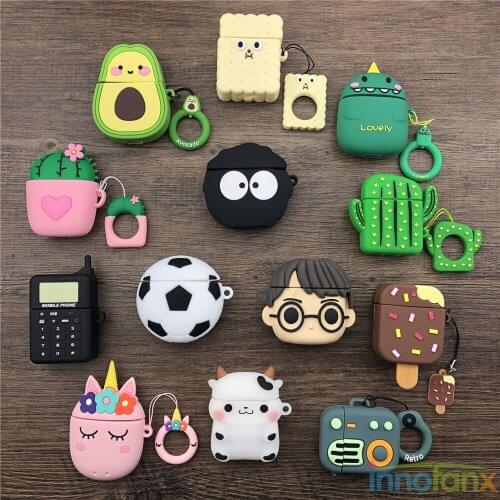 For Apple AirPods 1 2 3 Case Cute Cartoon Earphone Cases For Airpods Pro Fruits Animal Plants Sports Silicone Case For Air Pods