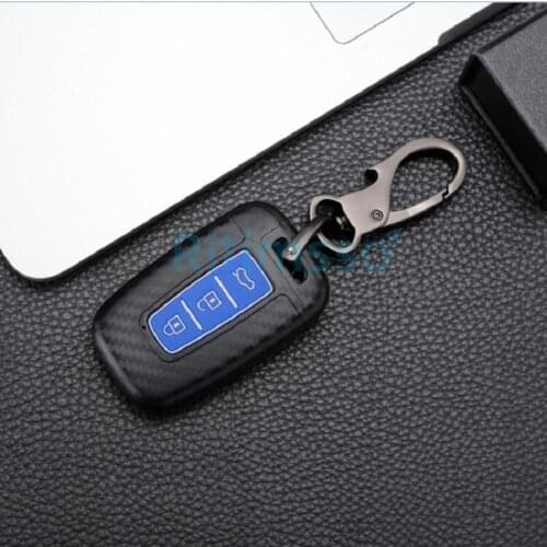 Carbon Fiber ABS Key Case Cover for Hyundai Solaris HB20 Veloster SR IX35 Accent Elantra I30 for KIA RIO K2 K3 Sportage