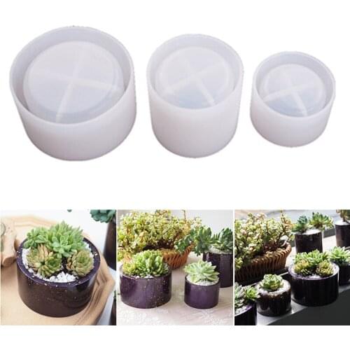 DIY Cylindrical Flower Pot Mold Multipurpose Handmade Crafts Silicone Mould for Home Kitchen Bar SDF-SHIP