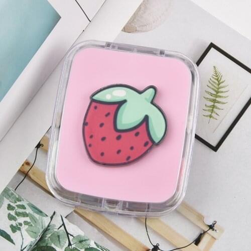 Fruit Pattern Travel Contact Lenses Case for Eyes Tweezer lens solution Kit Set Women Men Contact Lens Cases Container Box