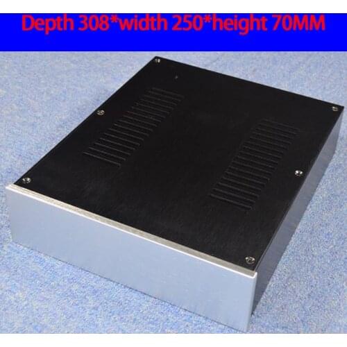 KYYSLB 308*250*70MM WA137 All Aluminum Preamp Amplifier Chassis Box House DIY Enclosure with Feet Screw Amplifier Case Shell