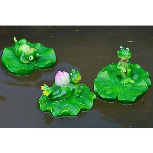 Lotus Leaf & Frogs Floater Outdoor Pool & Pond Ornament Garden Decoration