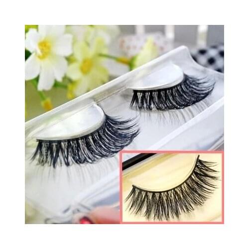 Top sale High Quality 100% Natural Cross Mink False Eyelashes Real Mink Hair Eyelashes Free shipping