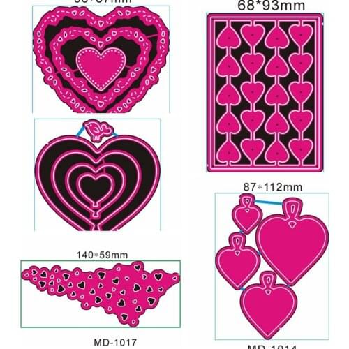 Valentine Heart Metal Cutting Dies Stencils For DIY Scrapbooking Decorative Embossing Paper Cards Handcraft Die Cut Template