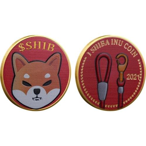 Doge Coin SHIB Shiba Inu Three-dimensional Relief Commemorative Coin Gold-plated Silver Decor Lucky Coin Souvenir Metal Crafts