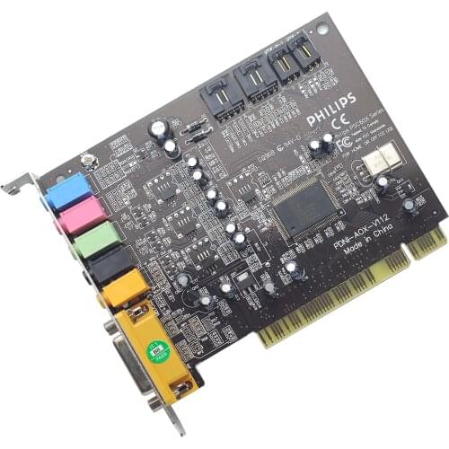 New Classic PCI Sound Card 5.1CH 5.1 Channel PHILIPS 60X Chipset Interface PCI Digital Adapter Sound Card Desktop Pci Sound Card