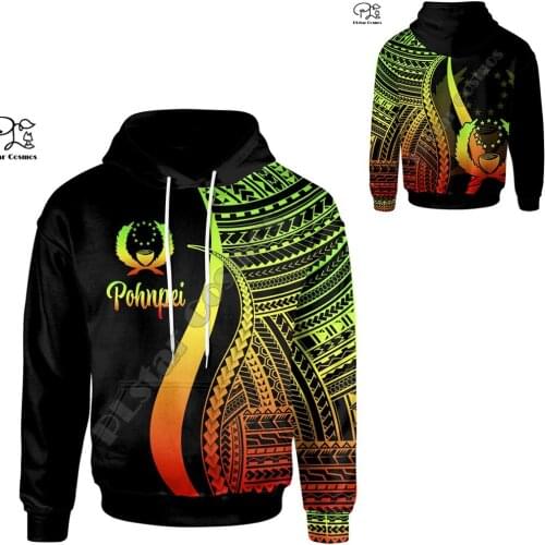 NewFashion Island Country Flag Pohnpei Polynesian Culture Retro Tattoo Tracksuit Men/Women Pullover Harajuku 3DPrint Hoodies A17