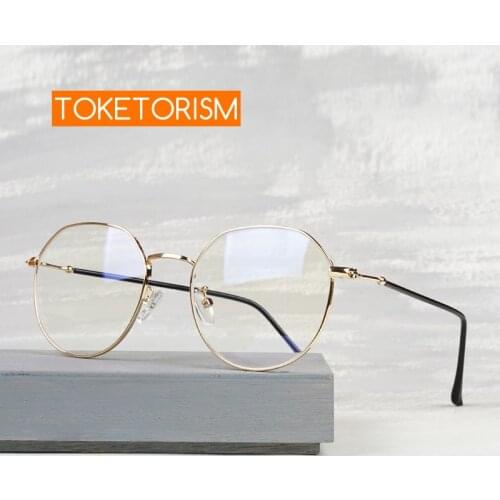 Toketorism New Fashion Anti Blue Glasses Women Men Spectacle Frame Blue Light Blocking Eyeglasses
