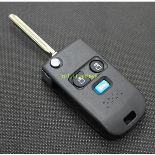 PINECONE for Ford Kuga F150 F750 Raptor 3 Buttons Uncut Brass Blade Modified Remote Blank ABS Key Shell 1PC