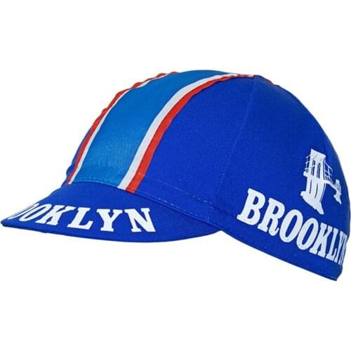 Blue BRORKLYN Cycling cap Champions Retro Classical Blue Caps Headwear Classical Quick-Drying Polyester Cycling Hat schlafly