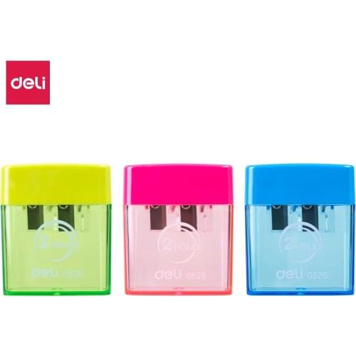 Deli pencil sharpener pencil cutter 2 Hole cute sharpener knife smooth sharpening school accessories stationery