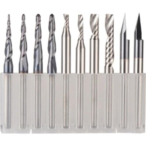 TOP CNC Solid Carbide Engraving Bits Milling Cutter Woodwork Set 3.175Mm Shank Router Bits for Carving Wood Tools