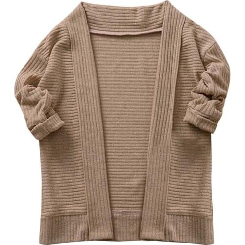 2021 Toddler Kids Baby Girls Boy Knitted Sweater Cardigan Coat Long Sleeve Top Outwear Solid Spring Autumn Clothing Jackets Coat