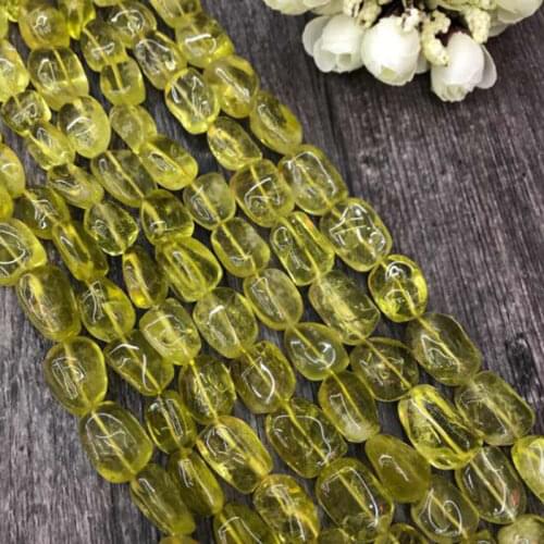 High Quality Lemon Yellow Natural Crystal Stone 13x18/15x20mm Irregular Necklace Bracelet Jewelry DIY Gem Loose Beads 38cm wk170