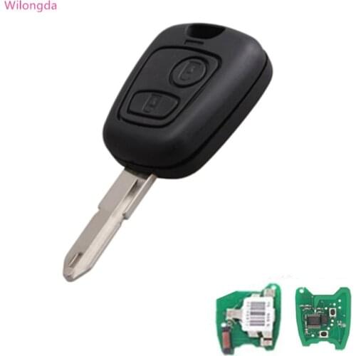 Wilongda Auto key remote control 2 Buttons car Key 434mhz id46 chip car part for peugeot Peugeot 106 206 306 406 Key