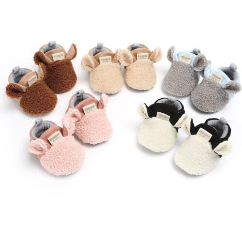 Winter Cartoon Baby Boys And Girls Cotton Padded Walking Shoes Warm Soft Sole 0-1-2 Years Old