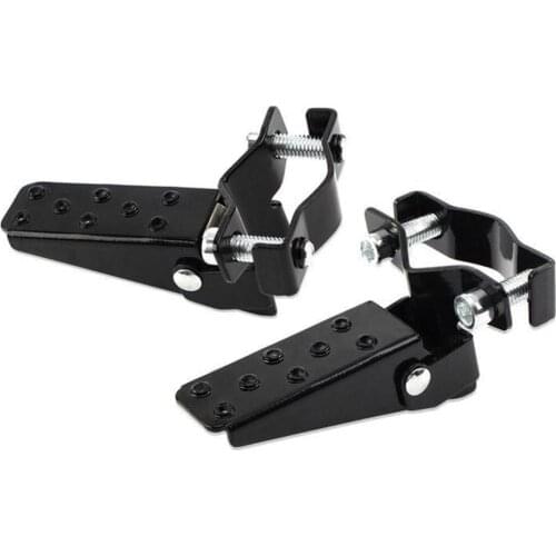 1Pair Black Steel Motorcycle Bike Parts Frame Foot Pegs Pedals Folding Custom 25mm-30mm