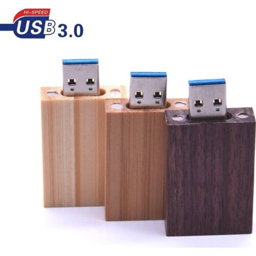 10pcs Free LOGO Wooden Block USB3.0 Flash Drive 4GB 8GB 16GB 32GB 64GB 128GB Wedding Photography Pen Drives High Speed U Disk