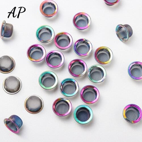 10PCS/Bag Crystal Pipe Filter accessories Rainbow Color Smoking Pipe Metal Ball Filter Mesh Household Tobacco Strainer Mesh