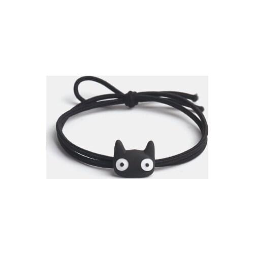 11 color cartoon kitten hair rope cute black cat hair rope womens headdress rubber band men and women couple bracelet
