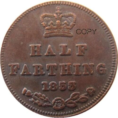 1853 UK Great Britain / Ceylon Victoria Half Farthing