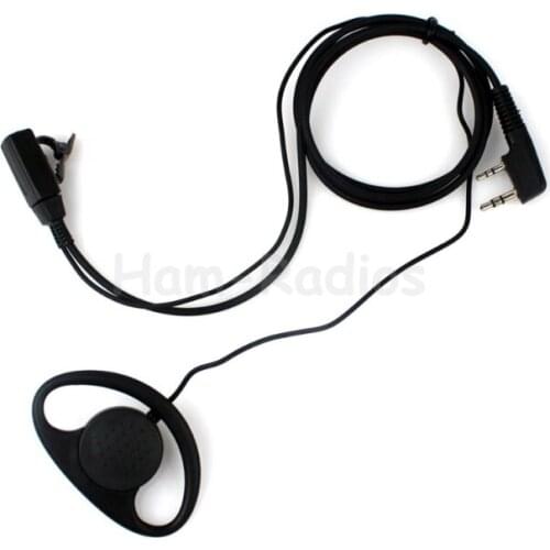 2 Pin PTT Earpiece MIC for QUANSHENG WOUXUN TYT BAOFENG UV5R 888S KENWOOD Two Way Radio New Black
