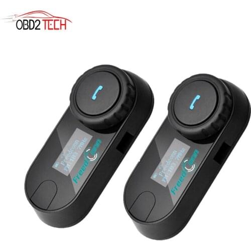 2pcs TCOM-SC BT Bluetooth-Compatible Motorcycle Helmet Intercom Interphone Headset with LCD screen + FM Radio