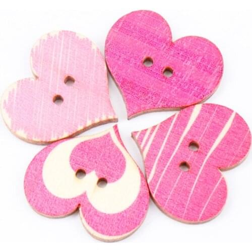 20pcs mixed love heart Pattern Wooden buttons Botones Handmade Accessories Decoration Scrapbooking Crafts 23x25mm MT1529