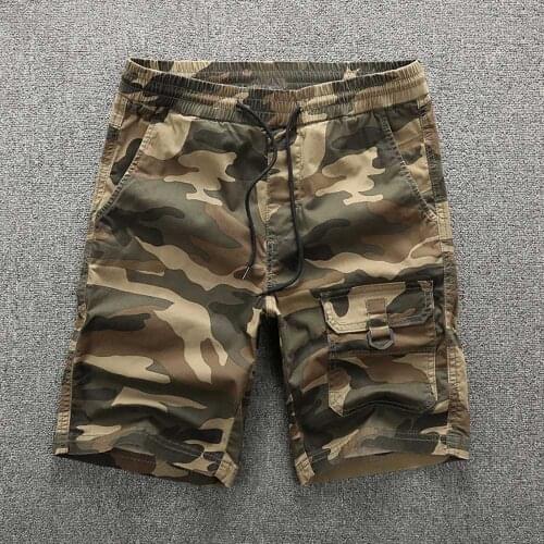 2021 Fashion Camouflage Shorts Cotton Men Casual SLIM Straight Boardshorts Military Army Tactical Cargo Shorts Summer Clothing