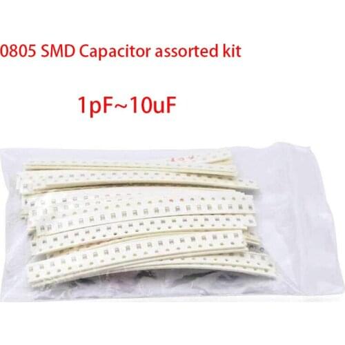 36values each 20pcs=720pcs 0805 SMD Capacitor assorted kit 1pF~10uF component diy samples kit 1PF 4.7PF 1NF 2.2NF 3.3NF 1UF 10UF