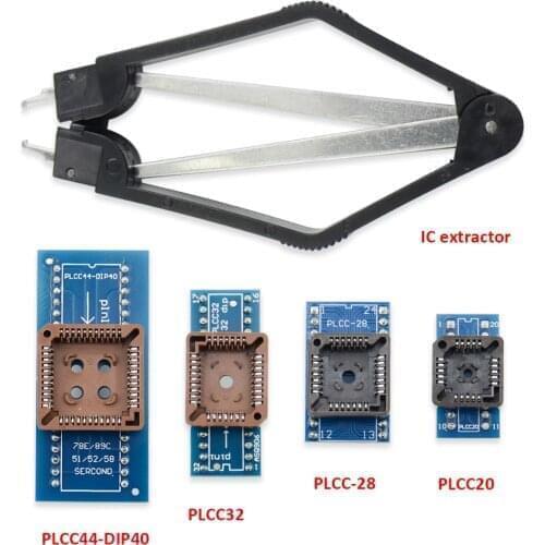 4PCS/Lot PLCC44-DIP40 PLCC32 PLCC28 PLCC20 With IC Extractor For TL866ii Plus RT809H Universal Programmers