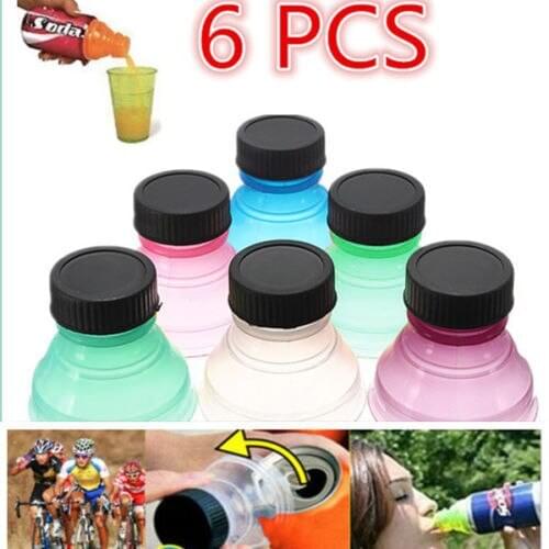6Pcs Soda Saver Pop Beer Beverage Can Cap Flip Bottle Top Lid Protector Snap On Pop Soda Can Bottle Cap Caps