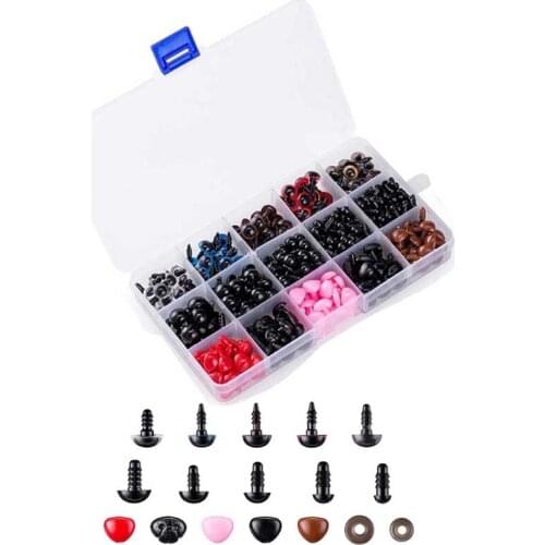 752 Safety Eyes and Noses with Washers, Colorful Plastic Safety Eyes and Noses In Various Sizes for Dolls, Stuffed Animals