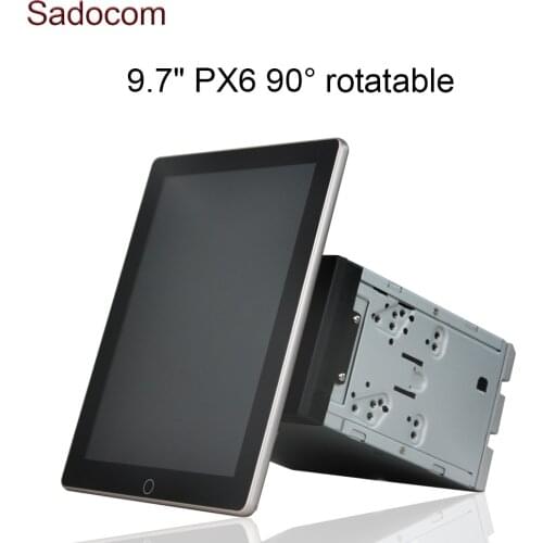 90 automatic rotation 9.7 PX6 IPS 2 Din Android 9.0 4GB +64GB Car DVD Player GPS map RDS Radio wifi Bluetooth for universal