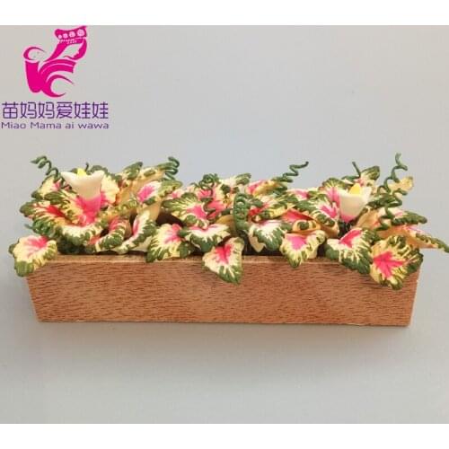 Doll House Accessories Mini Garden Green Plant Flower Mini Toys Wine Bottle for Barbie Doll Licca Blythe Doll accessory