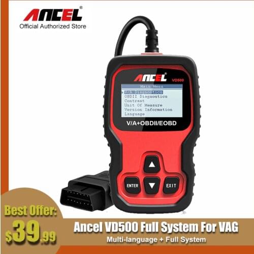 Ancel VD500 OBD2 Scanner For VAG OBDII Auto Scanner Airbag ABS Oil EPB Professional Car Scanner Free Update Car Diagnostic Tool