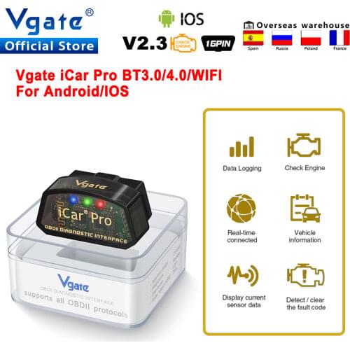 Vgate iCar Pro elm327 OBD 2 OBD2 Car diagnostic Scanner WIFI Bluetooth-Compatible 4.0 Auto Scan Tool ODB2 PK ELM 327 V 1 5