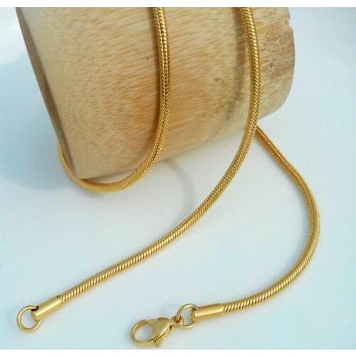 316L Stainless Steel Thread Snake Chain Necklaces, Round Snake shape Chains, Titanium Steel Snake Necklace