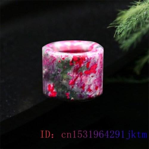 Color Jade Ring Jadeite Crafts Fashion Natural Jewelry Carved Chinese Gemstone Charm Amulet Gifts