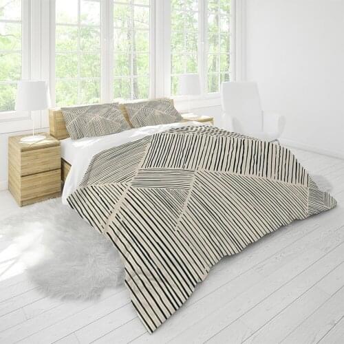 Home Bedding Set Duvet Cover Black Lines Twin King Size Comforter Designer Bedroom Cheap Digital Printing Quality Fashion Queen