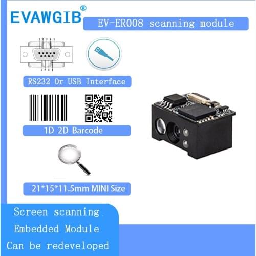 EVAWGIB EV-ER008 2D CMOS Embedded Barcode scanner Module Embedded barcode scanning module Compact embedded scanning module