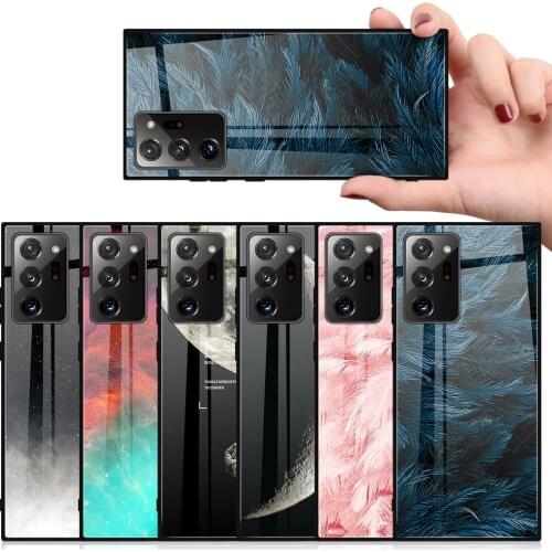 Moon Space Gradient Fundas For Samsung Galaxy A51 A71 S20 Ultra Plus FE 5G Tempered Glass Case For Samsung Galaxy S21 Ultra Plus