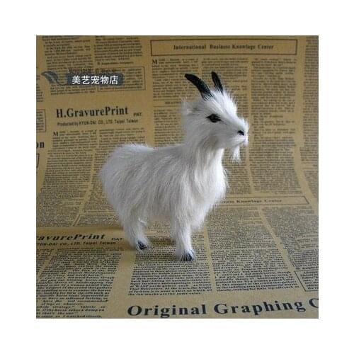Simulation sheep ,13x11cm white goat model polyethylene& fur handicraft,prop home Decoration xmas gift b3590
