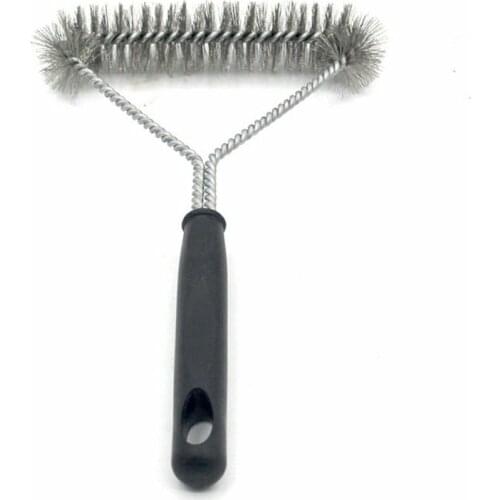 Kitchen Accessories BBQ Grill Barbecue Kit Cleaning Brush Utensils Stainless Steel Avoid Injury Bristles Triangle Tools