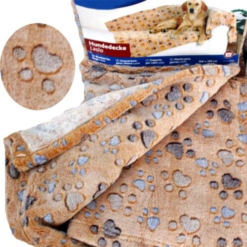 Paw print dog puppy cat pet fleece soft blanket claw footprint footmark feet track quality thick sleeping nap throw blankets